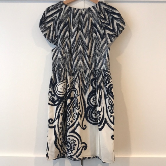 Tibi Multi Print Short Sleeve Puff/Cap Dress, Sz 6 - Picture 4 of 6